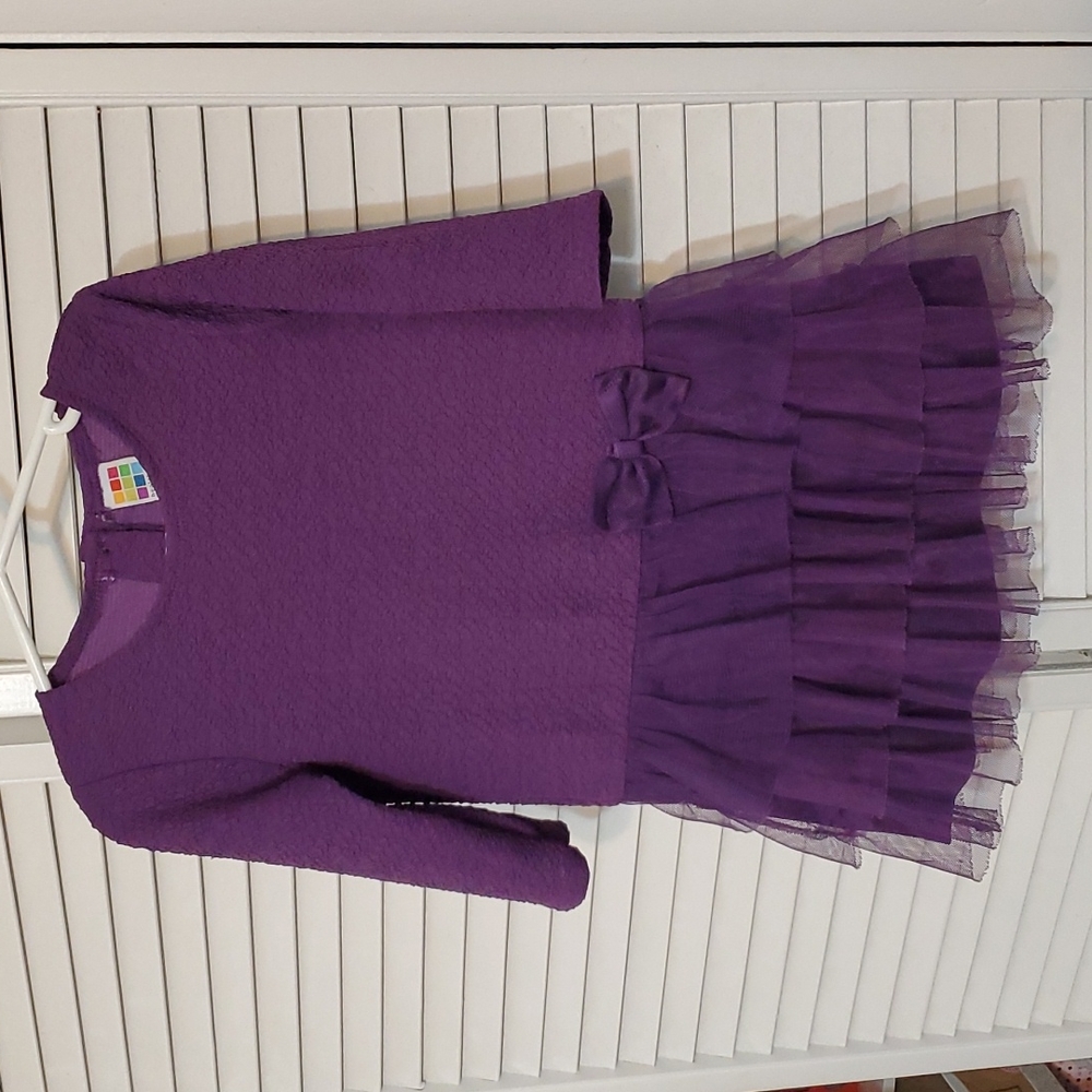 Healthtex Purple Ruffled Tulle Dress - 4T